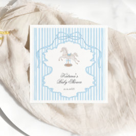 Rocking Horse Blue Boy Baby Shower Serviette