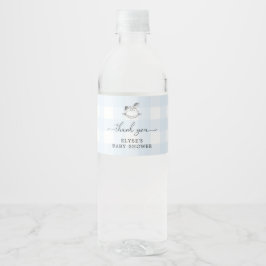 Rocking Horse Blue Gingham Gefallen Wasser Flasche Wasserflaschenetikett