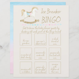 Rocking Horse Blue Pink Baby Shower Bingo