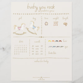 Rocking Horse Blue Pink Gender Neutral Baby Dusche