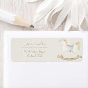 Rocking Horse Blue Pink Gender Neutral Baby Dusche