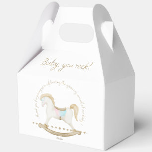 Rocking Horse Blue Pink Gender Neutral Baby Dusche Geschenkschachtel