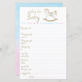 Rocking Horse Blue Pink Gender Neutral wünscht Bab