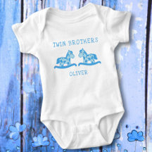Rocking Horse Blue Twin Brothers Bob Name