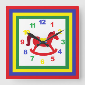 Rocking Horse Clock mit Zahlen Quadratische Wanduhr
