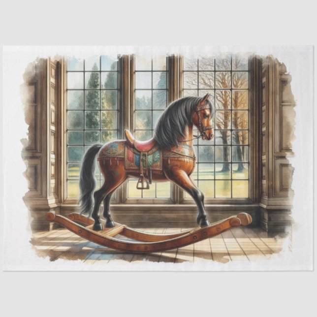 Rocking Horse Decoupage Tissue Paper Seidenpapier (Vorderseite)