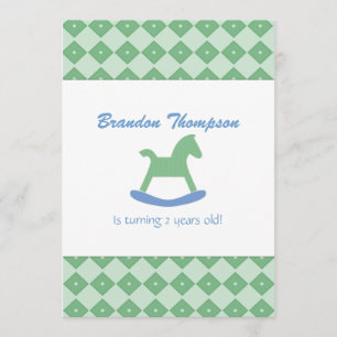 Rocking Horse Geburtstagsparty Einladung