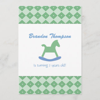 Rocking Horse Geburtstagsparty Einladung