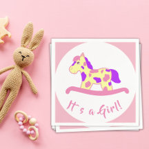 Rocking Horse Girl Baby Shower Es ist ein Mädchen