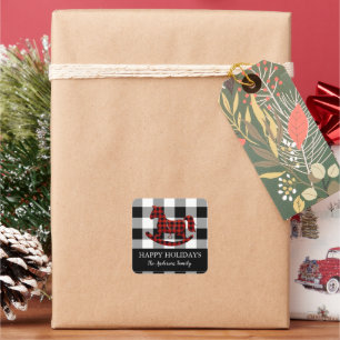 Rocking Horse Kariert Holiday Sticker