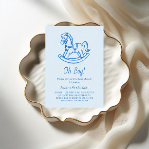 Rocking Horse Oh Boy Baby Dusche Elegant und Nie Einladung