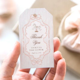 Rocking Horse Pink Baby Shower Thank You Geschenkanhänger