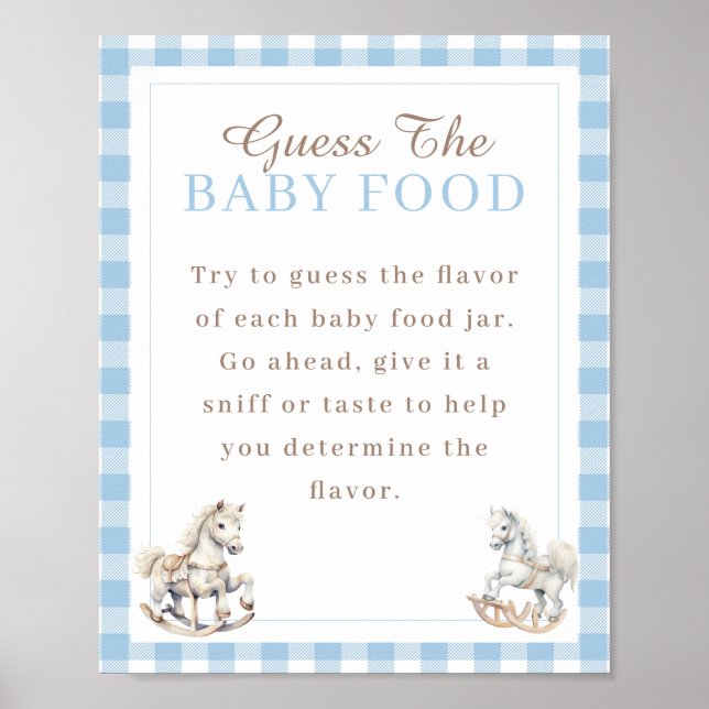 Rocking Horse Raten Sie das Baby Food Baby Shower  Poster (Vorne)