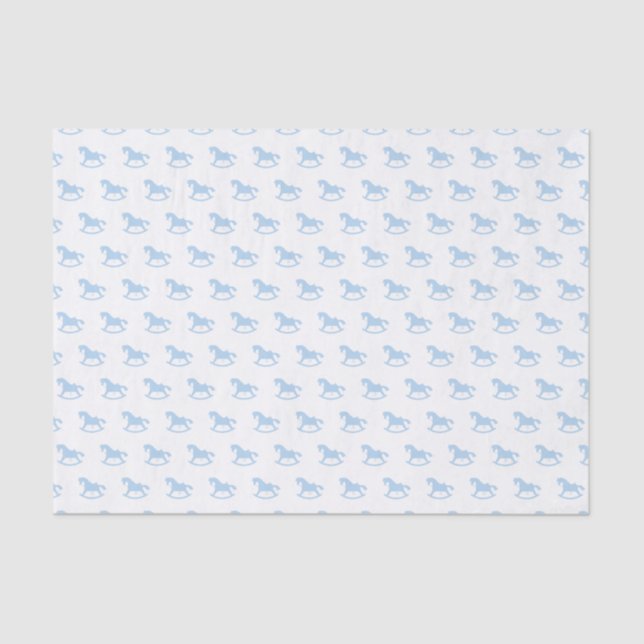 Rocking Horse Silhouette Tissue Paper Blue Seidenpapier (Vorderseite)