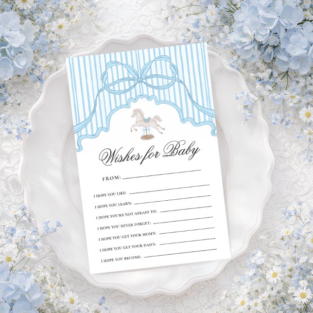 Rocking Horse Wishes For Baby Advice Game Card (Von Creator hochgeladen)