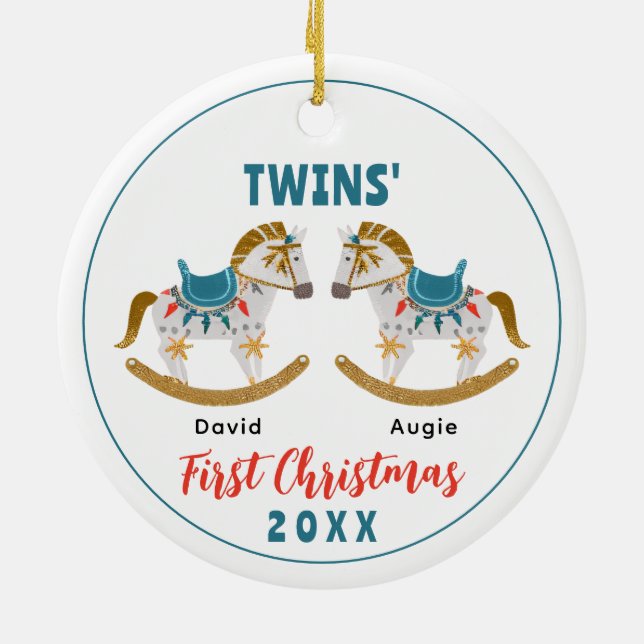 Rocking Horst Twins's Erste Weihnachten Keramik Ornament (Hinten)