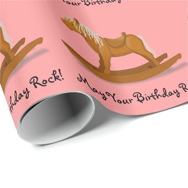 Rocking Pferd Geschenkpapier für Kinder (Rolleneckpunkt)