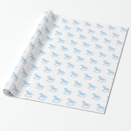 Rocking Pferd Wrapping Papier blau Geschenkpapier