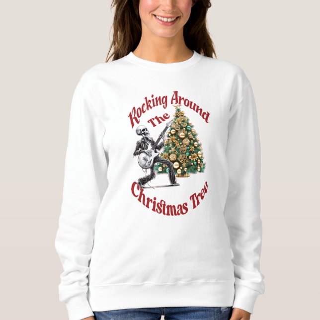 Rocking rund um das Skeletton-Shirt der Weihnachts Sweatshirt (Vorderseite)