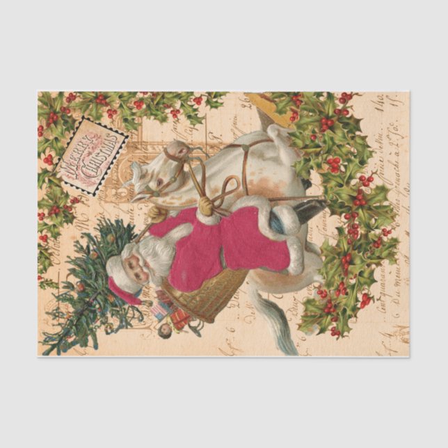 Rocking Santa Seidenpapier (Vorderseite)