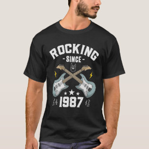 Rocking Seit 1987 Vintag Rock Music Gitarre 36. T-Shirt