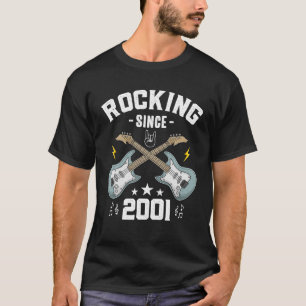 Rocking Seit 2001 Vintag Rock Music Gitarre 22. T-Shirt