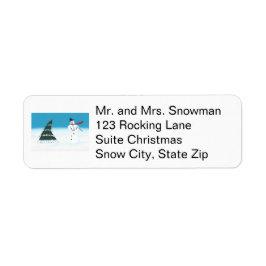 Rocking Snowman und Tree Weihnachtsadressen Labels