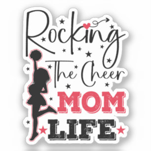 Rocking The Cheer Mama Life Funny Cheleading Cool Aufkleber