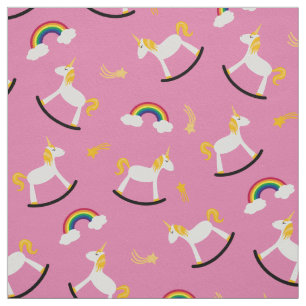 Rocking Unicorns Rainbows und Shooting Stars Stoff