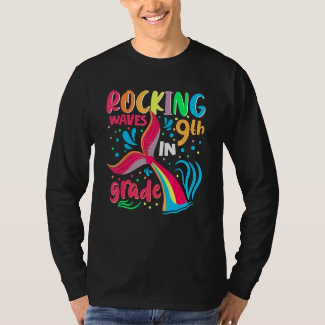 Rocking Waves In 9th Grade Back To School Girls T-Shirt (Vorderseite)