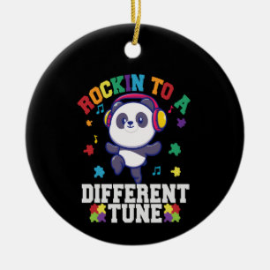 Rocking zu einem anderen Niedlichen Panda Autismus Keramik Ornament