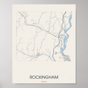 Rockingham, Vermont Straßenkarte Poster –