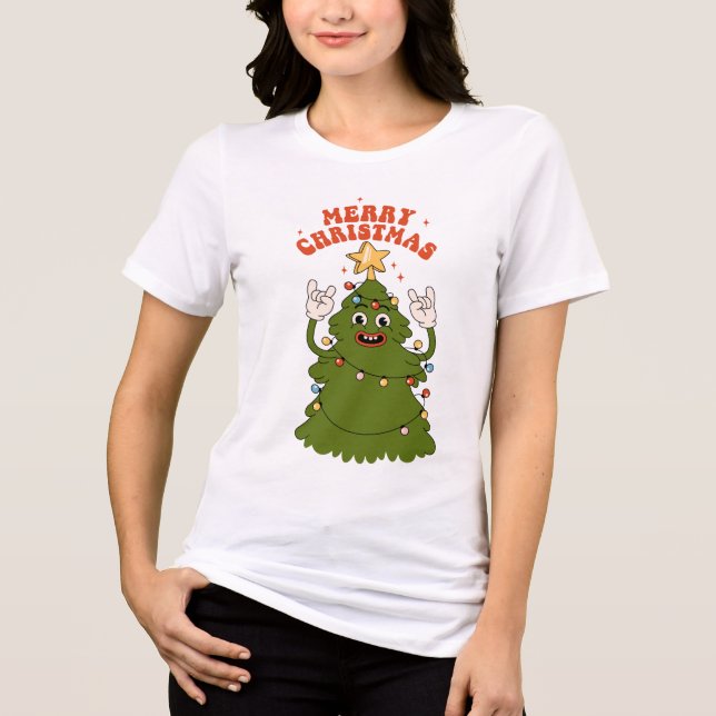 Rockins Weihnachtsbaum - Ein festlicher Urlaubstur Tri-Blend Shirt (Vorderseite)