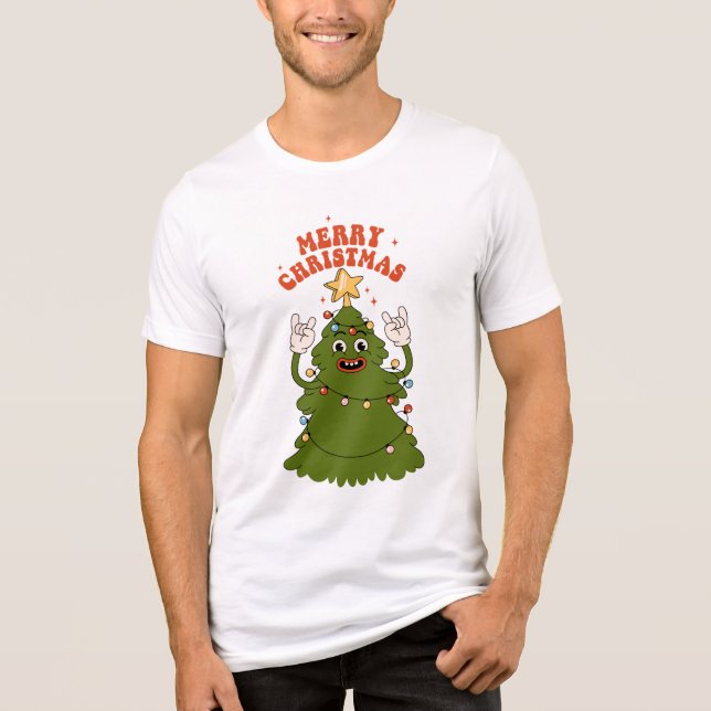 Rockins Weihnachtsbaum - Ein festlicher Urlaubstur Tri-Blend Shirt (Vorderseite)