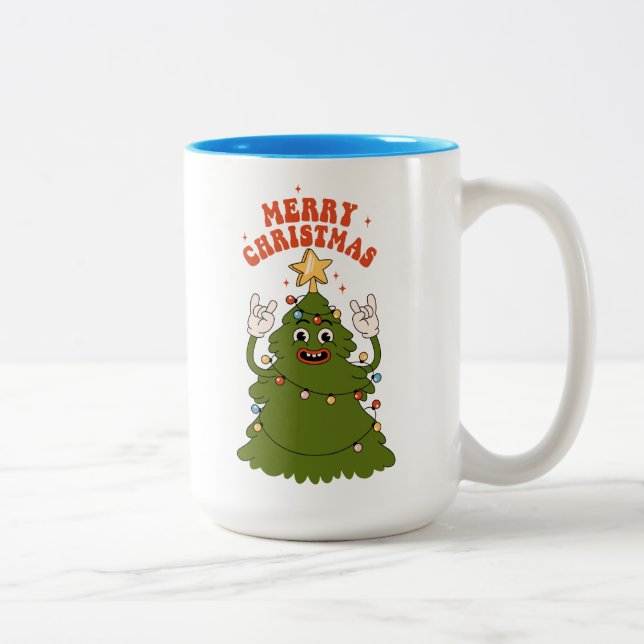 Rockins Weihnachtsbaum - Ein festlicher Urlaubstur Zweifarbige Tasse (Rechts)