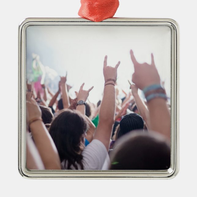 Rockkonzert-Publikum Silbernes Ornament (Vorne)