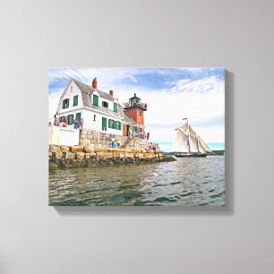 Rockland Breakwater Lighthouse, Maine Canvas Print Leinwanddruck