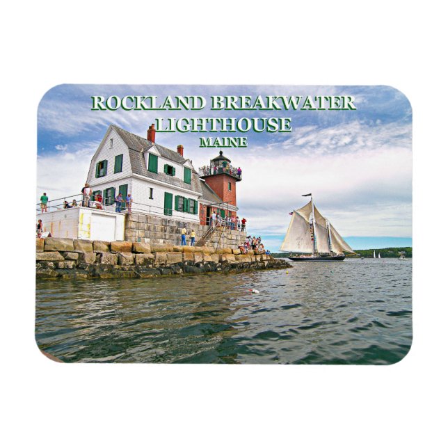 Rockland Breakwater Lighthouse, Maine Foto Magnet (Horizontal)