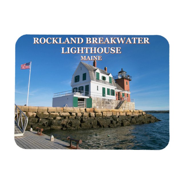 Rockland Breakwater Lighthouse, Maine Foto Magnet (Horizontal)