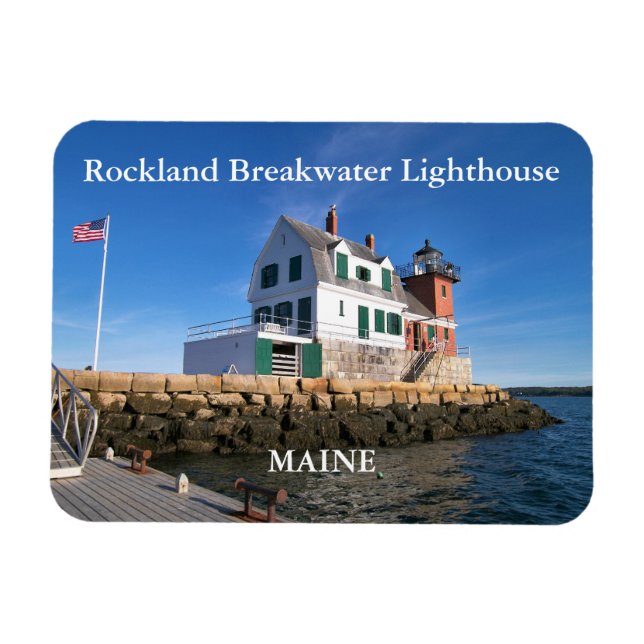 Rockland Breakwater Lighthouse, Maine Foto Magnet (Horizontal)