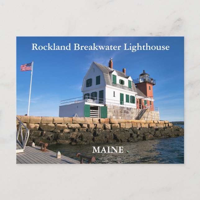 Rockland Breakwater Lighthouse, Maine Postcard Postkarte (Vorderseite)