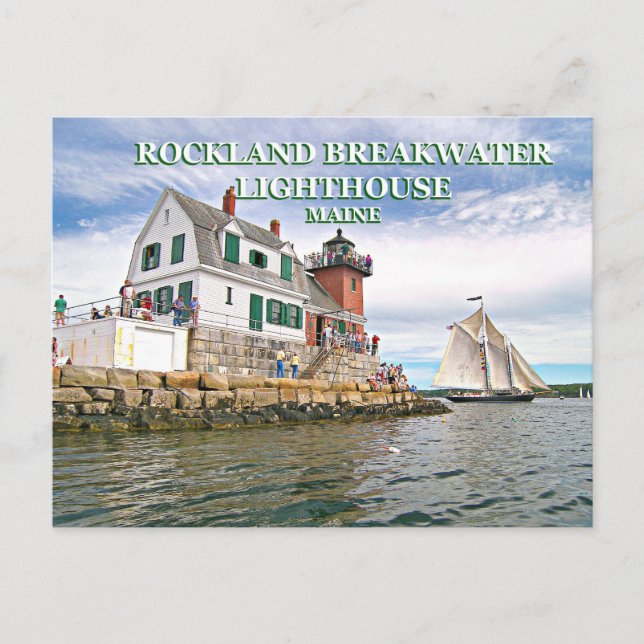 Rockland Breakwater Lighthouse, Maine Postcard Postkarte (Vorderseite)