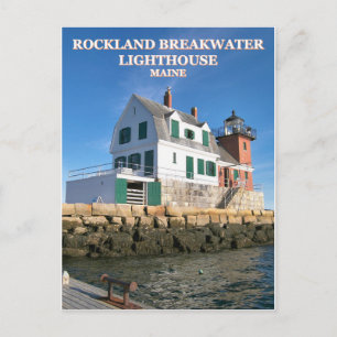 Rockland Breakwater Lighthouse, Maine Postcard Postkarte