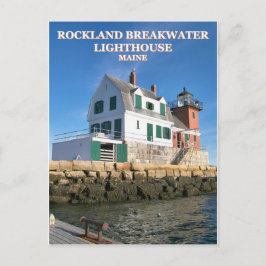 Rockland Breakwater Lighthouse, Maine Postcard Postkarte
