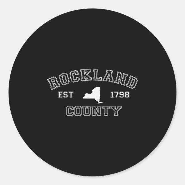 Rockland County New York Est 1798, Ny Collegiate S Runder Aufkleber (Vorderseite)