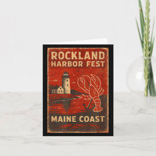 Rockland Hafen Fest T-Shirt Hummer Leuchtturm Haup Karte