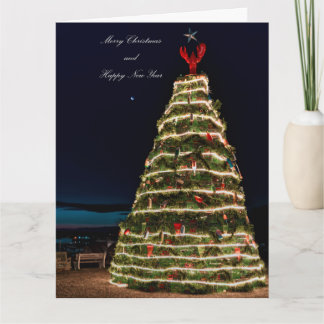 Rockland Maine Hummerfallen-Weihnachtsbaum groß Karte