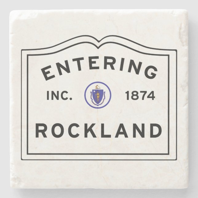 Rockland Massachusetts Einfahrt Steinuntersetzer (Vorderseite)