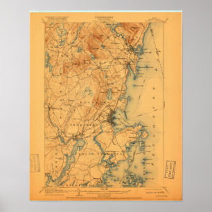 Rockland ME Vintage Karte Poster
