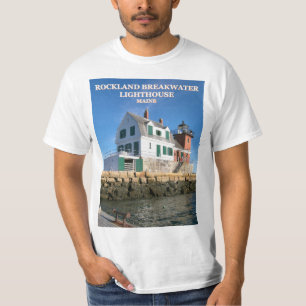 Rockland Wellenbrecher-Leuchtturm, Maine-T - Shirt